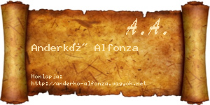 Anderkó Alfonza névjegykártya